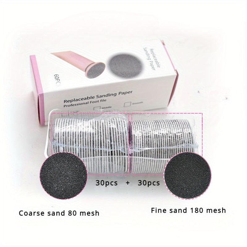 60 piezas de almohadillas desbastadoras para pies, eliminador de callos, exfoliante de piel muerta, plástico sin paba, no necesita electricidad ni batería, herramientas de pedicura para piel suave.