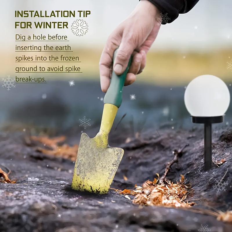 Juego de 4 piezas de luces solares decorativas IP44 para exteriores, luces solares LED para césped con forma de bola. Adecuadas para patio, césped, camino, barbacoa, garaje y jardín, fiestas de vacaciones, decoración de senderos de jardín, mejor elección