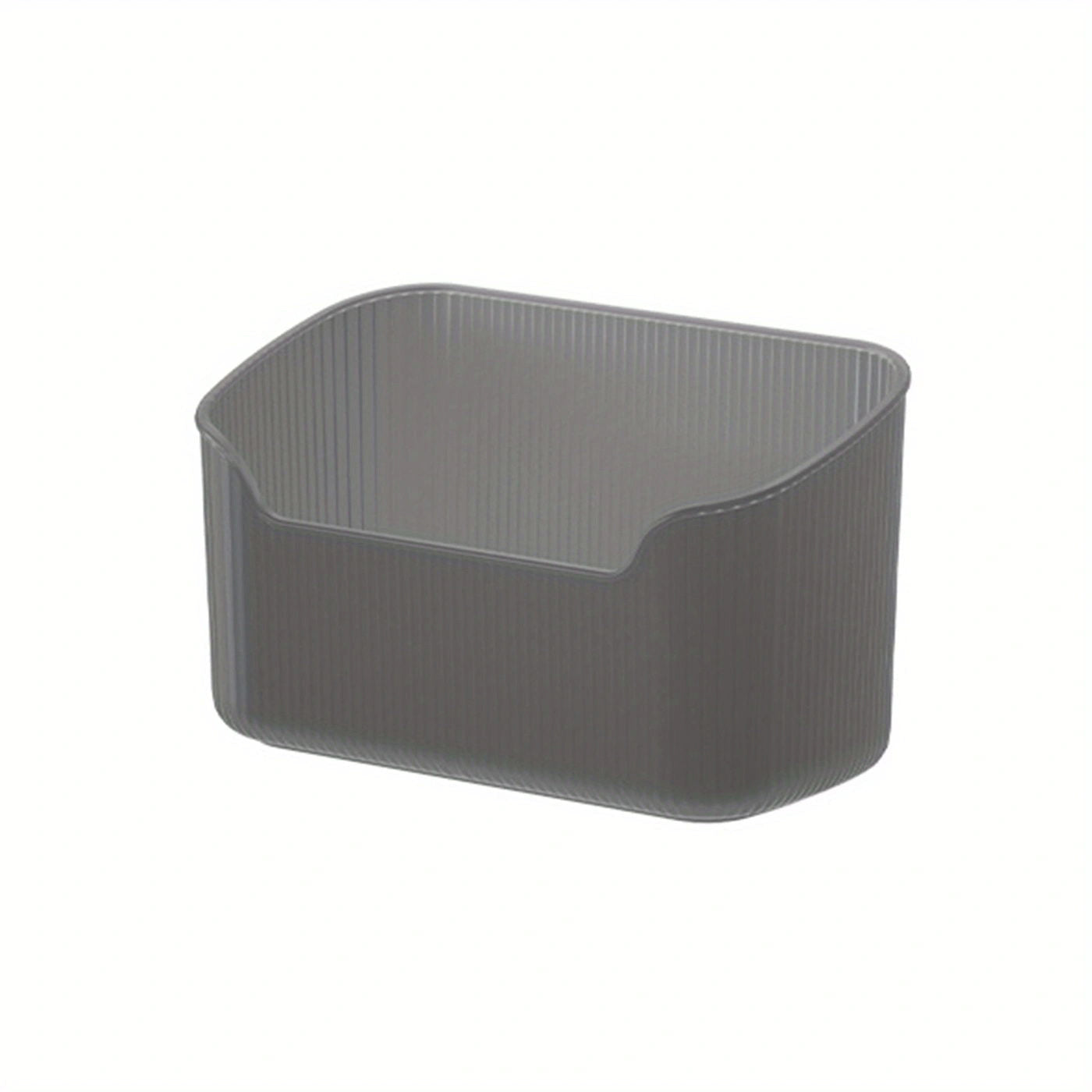 Caja organizadora de maquillaje plástica ligera, 1 pieza - Diseño elegante en blanco y gris, con múltiples compartimentos, para baño y tocador, sin necesidad de energía eléctrica, almacenamiento estético, fácil instalación