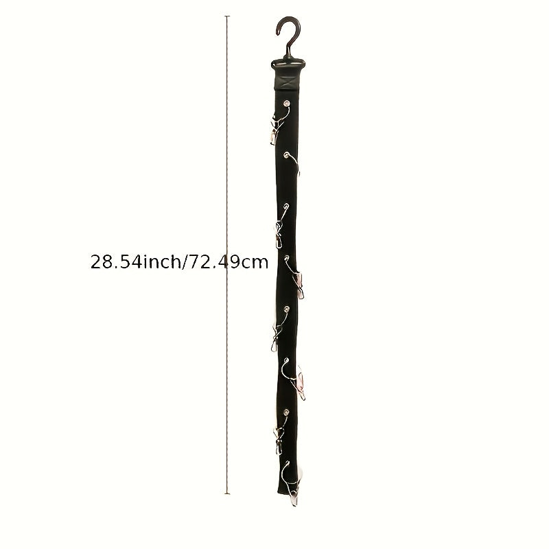 1pc Estante de sombreros de lona para montaje en pared, portátil, con 8 clips, 16 capacidad de almacenamiento colgante para gorras de béisbol