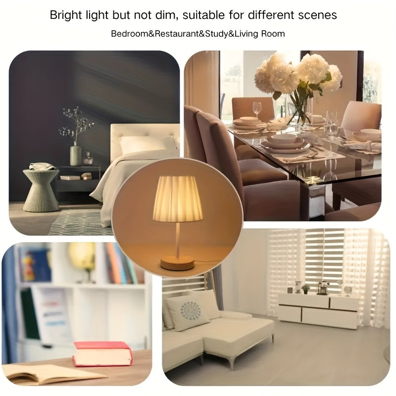 Lámpara de mesa LED minimalista moderna con base de madera - Iluminación cálida y ahorro de energía, adecuada para dormitorio, sala de estar o habitación de adolescentes, alimentada por USB, control de interruptor, iluminación cómoda | Diseño de lámpara