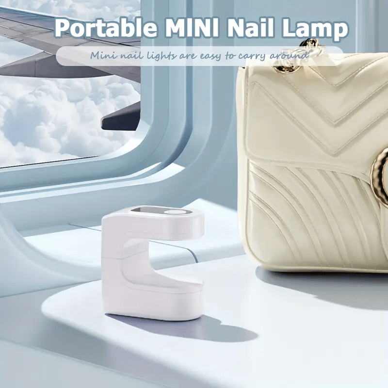 Lámpara de uñas portátil mini con pantalla digital - Luz de gel poliéster recargable por USB para uso en casa y salón, pantalla LCD, plástico, batería, ideal para endurecer las uñas de gel, cuidado de uñas | Lámpara de uñas moderna | Diseño compacto, sum