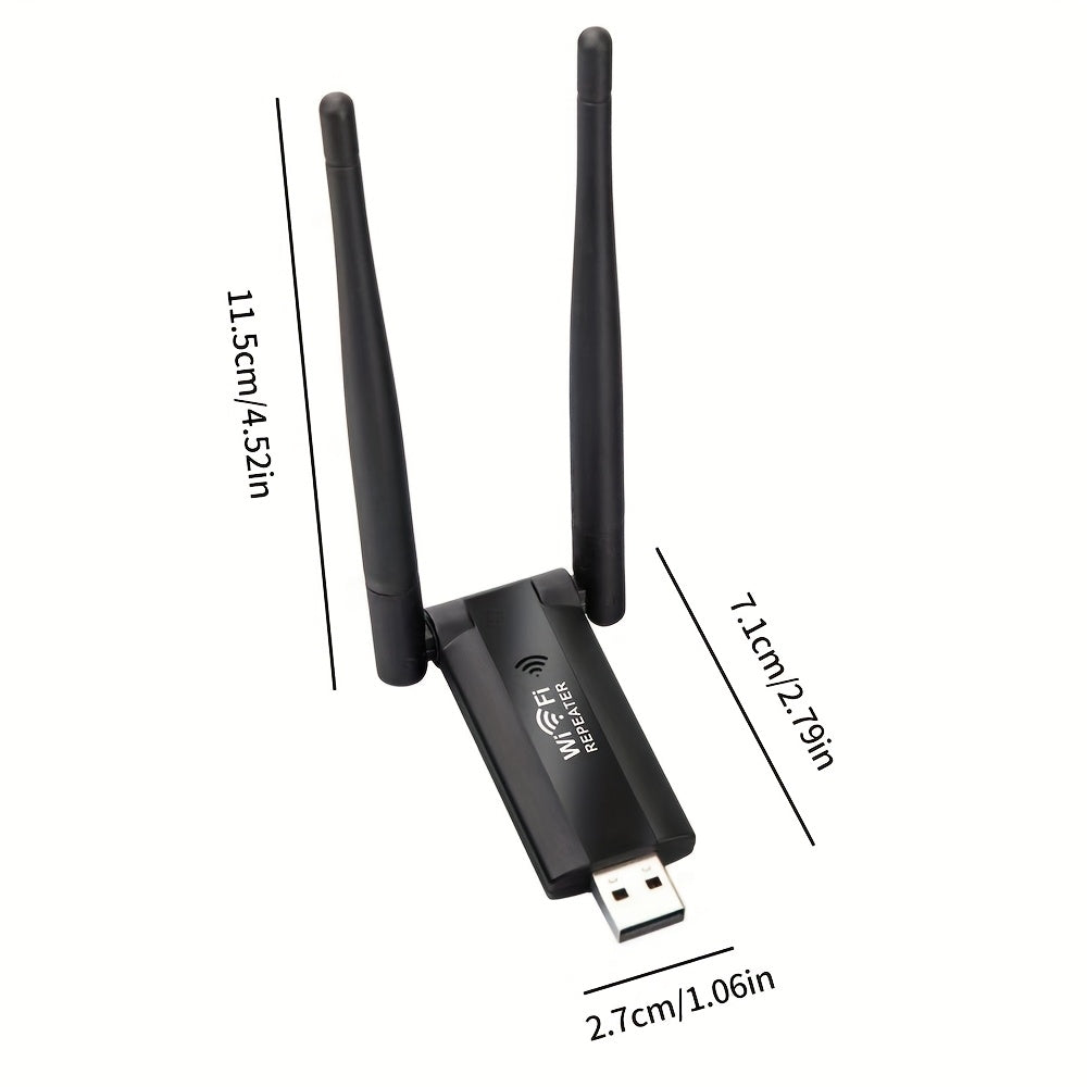 OURLIFE Amplificador de Wi-Fi, Tarjeta Inalámbrica USB con Seguridad WPA, Banda de 2.4 GHz, Configuración Rápida, Fortalecimiento de Señal para Hogar y Oficina, Diseño Compacto, Sin Necesidad de Antena Externa, Refuerzo de Señal para Red en Casa