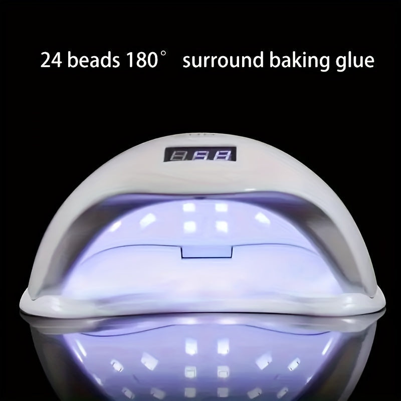 Lámpara de uñas LED con sensor inteligente, luz de curado portátil para esmalte de gel, alimentada por USB, regalo ideal para días festivos importantes (Navidad, Halloween, Pascua, Día de San Valentín, Acción de Gracias, etc.) - Pantalla LCD, base desmon