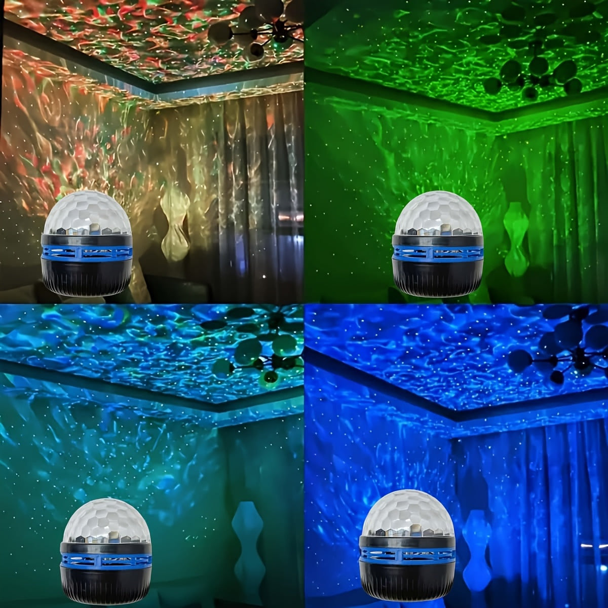 Proyector de Aurora LED con Alimentación USB - Luz de Techo de Luces del Norte Regulable con Control Remoto para Dormitorio y Decoración de Fiestas
