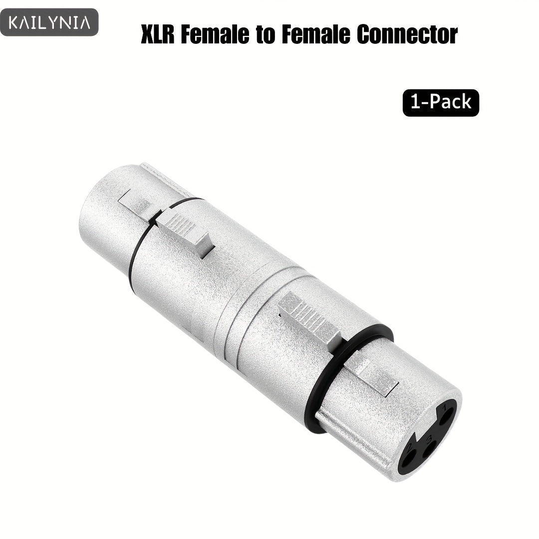 Conectores adaptadores XLR macho a macho y hembra a hembra de 3 pines, compatibles con micrófonos y mezcladores, plateados, forma redonda, cable Ethernet categoría Cat5e, accesorios para equipos de audio.