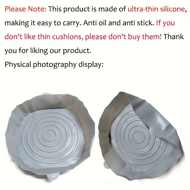 2 piezas de revestimientos de silicona para freidora de aire, bandejas para hornear reutilizables de 18,01 cm, accesorios para horno, herramientas para hornear, artilugios de cocina, accesorios de cocina