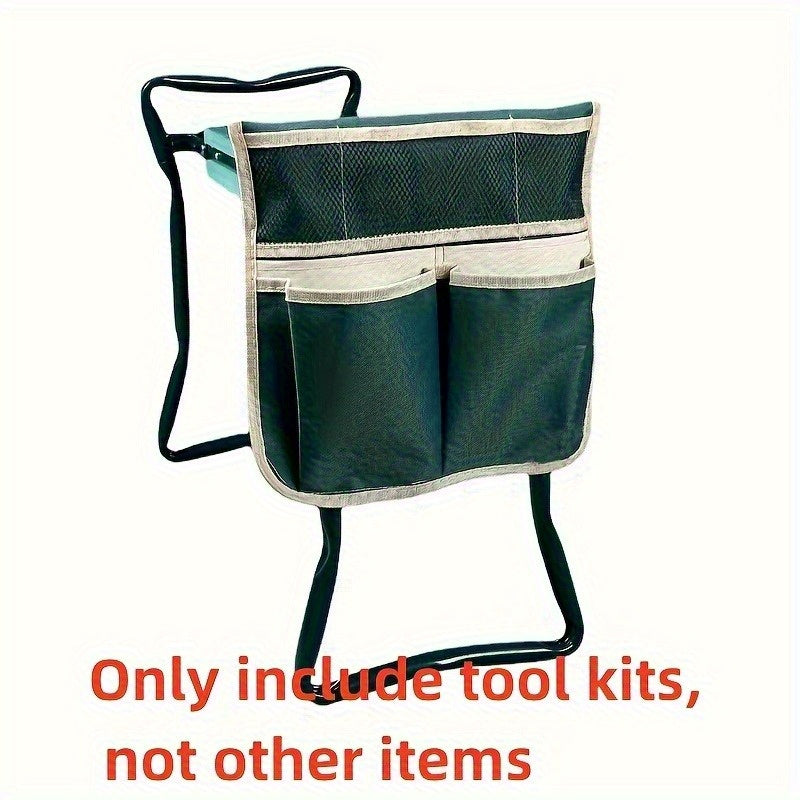 Taburete de Jardinería Oxford Nuevo y Duradero con Bolsa para Herramientas - Organizador Portátil Multiusos para Cuidado del Jardín, Patio y Césped, Bolsa de Almacenamiento para Herramientas de Jardinería
