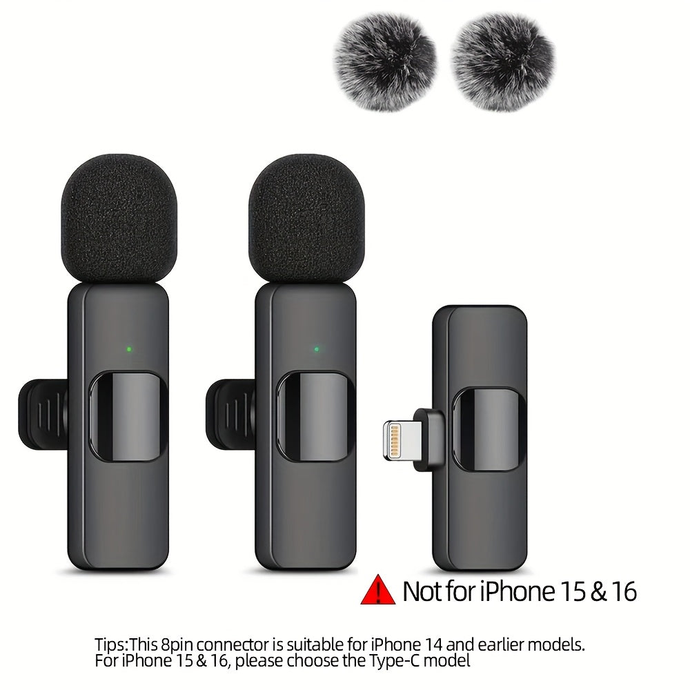 Micrófono de solapa inalámbrico Beekinn - Recargable USB-C, 2.4GHz, plug and play, para iPhone, iPad, Android, grabación de audio y video, transmisión en vivo, entrevistas
