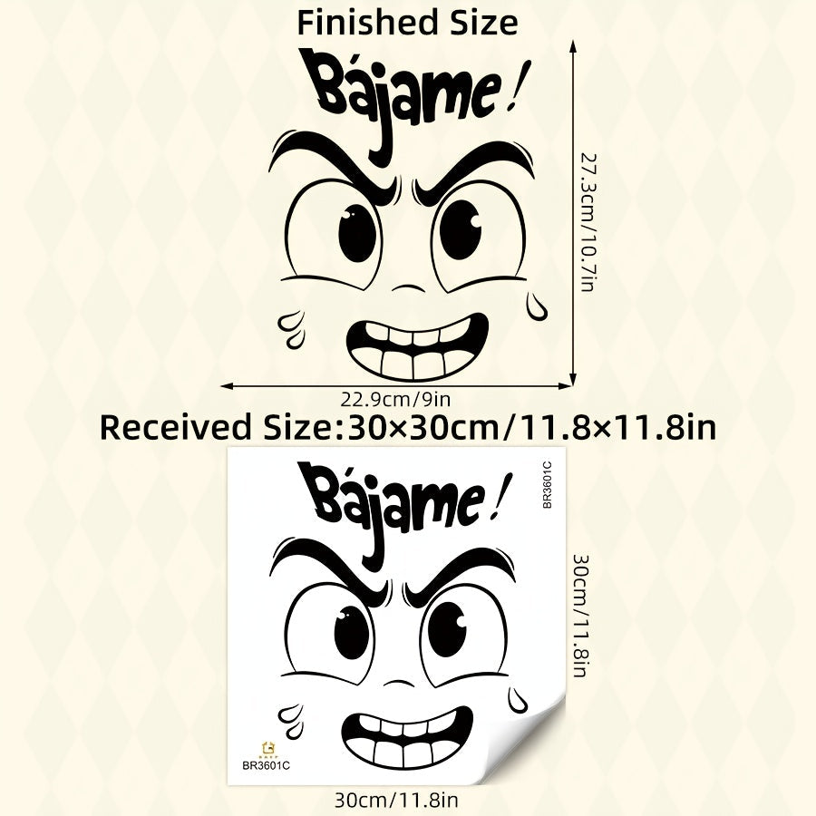 1 pieza de Calcomanía para Tapa de Inodoro con Expresión Creativa en Español BRUP - "¡Súbeme!" Diseño de Cara de Dibujos Animados, Pegatina Fácil y Extraíble de PVC para Baño, Dormitorio, Sala de Estar, Decoración de Porche, Adhesivos para Inodoros