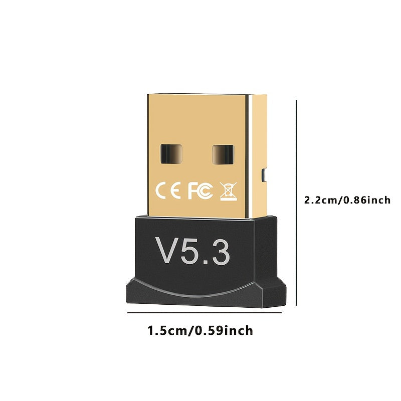 Adaptador inalámbrico USB 5.3, receptor de perro USB cifrado, compatible con escritorios y portátiles, soporte para sistema Windows 11/10, compatible automático con versiones 5.3/5.1/5.0/4.2/4.1/4.0, haz que tu computadora tenga acceso instantáneo a la r