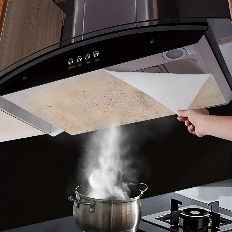 6 piezas de cubierta de aceite para chimenea de cocina, película de absorción de aceite, papel de filtro de absorción de aceite, absorción de aceite lateral desechable, suministros de cocina