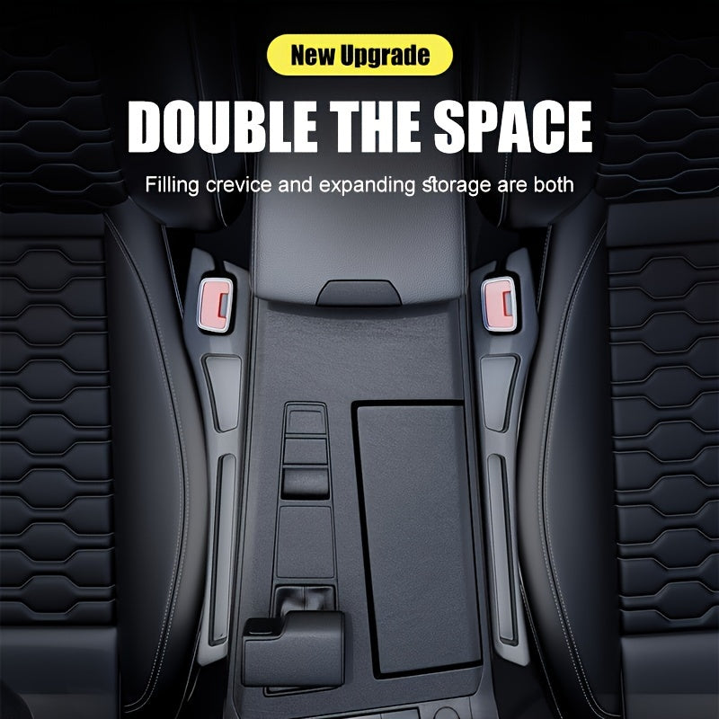 2 piezas de caja de almacenamiento organizadora para hueco de asiento de coche - Prueba de fugas y caídas, duradera PVC con soporte para teléfono y llaves, relleno de ranura espaciosa para organización de hueco de asiento - Accesorios de interior de coch