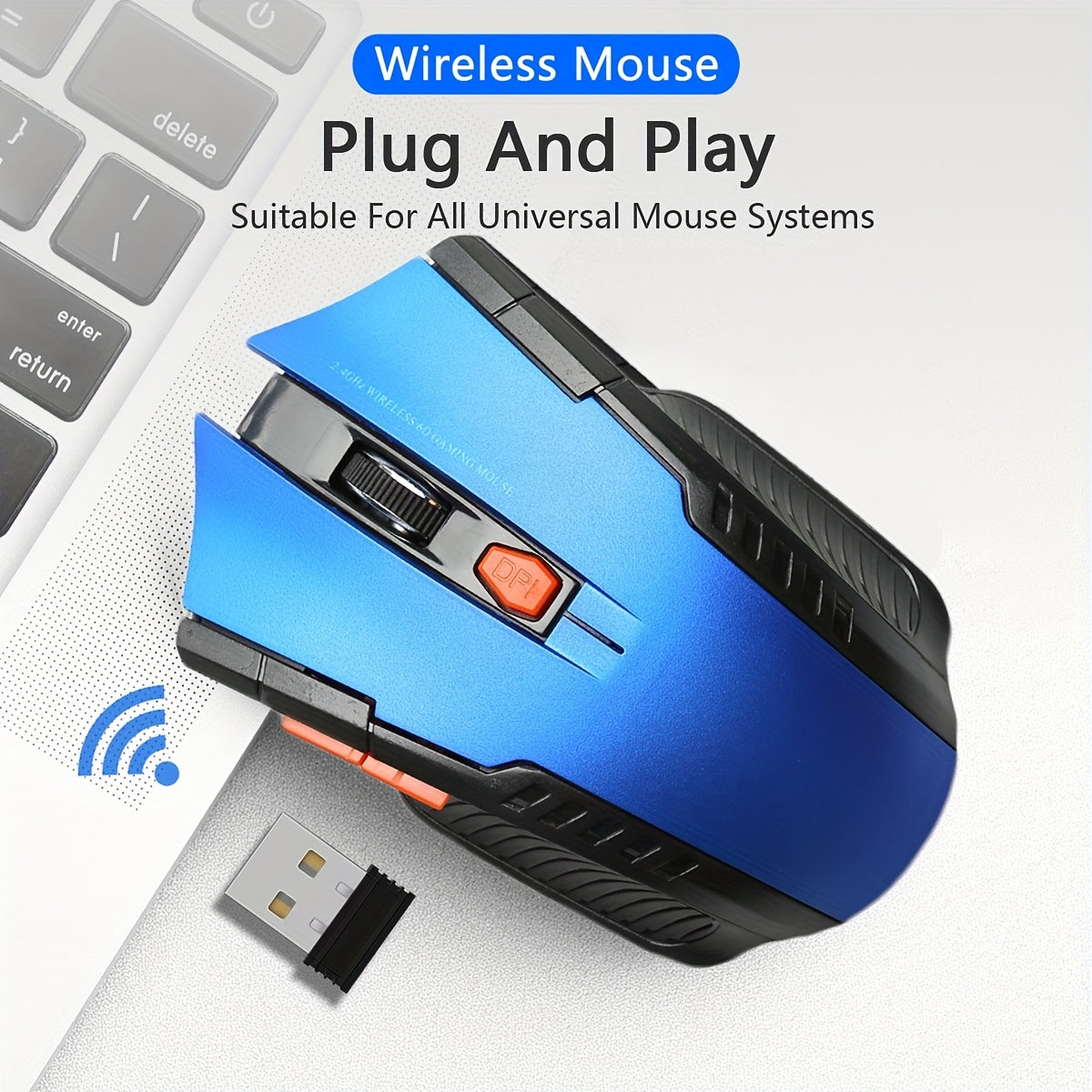 Ratón de Juego Inalámbrico BalanceFit 2.4G con Receptor USB, Diseño Ergonómico, 6 Botones, Baja Latencia, Rendimiento Suave y Estable para PC, Portátil, Oficina y Juegos - Rojo y Negro (Batería No Incluida), Ratón de Oficina | Diseño Elegante del Ratón |