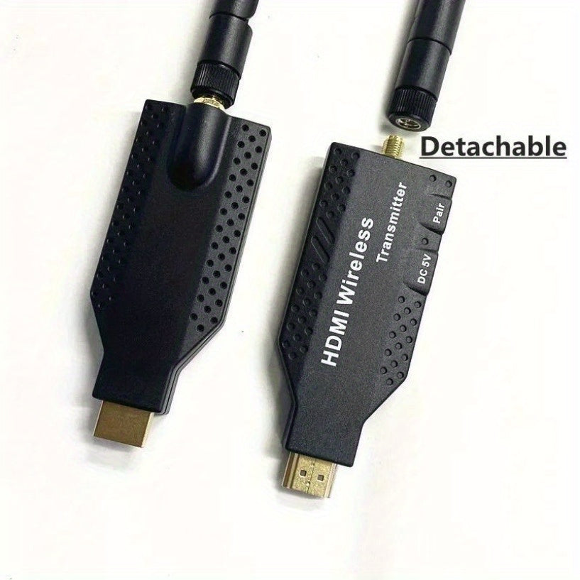 VIKEFON 1080P 60Hz 50m Compatible con HDTV Transmisor y receptor inalámbricos, 1 TX a 4 RX Kit de extensor de video y audio HD portátil, con baja latencia y antena para cámara, portátil, PS4, PC a TV, proyector, monitor, Plug & Play, Modo de alimentación