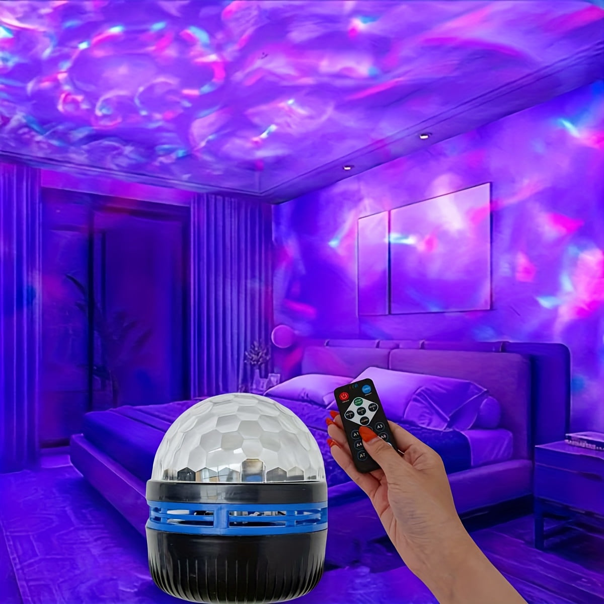 Proyector de Aurora LED con Alimentación USB - Luz de Techo de Luces del Norte Regulable con Control Remoto para Dormitorio y Decoración de Fiestas