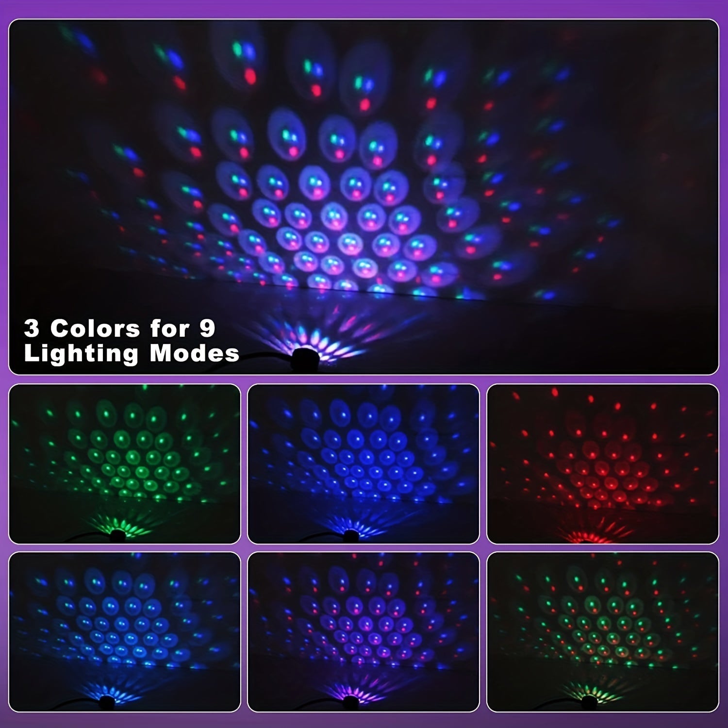 Lámpara De Iluminación De Escenario De Fiesta Con Control De Sonido, Lámpara De Atmósfera Podrida, Lámpara De Proyección De Ritmo De Música Para El Hogar Con USB, Lámpara De Bola Mágica LED Para Coche