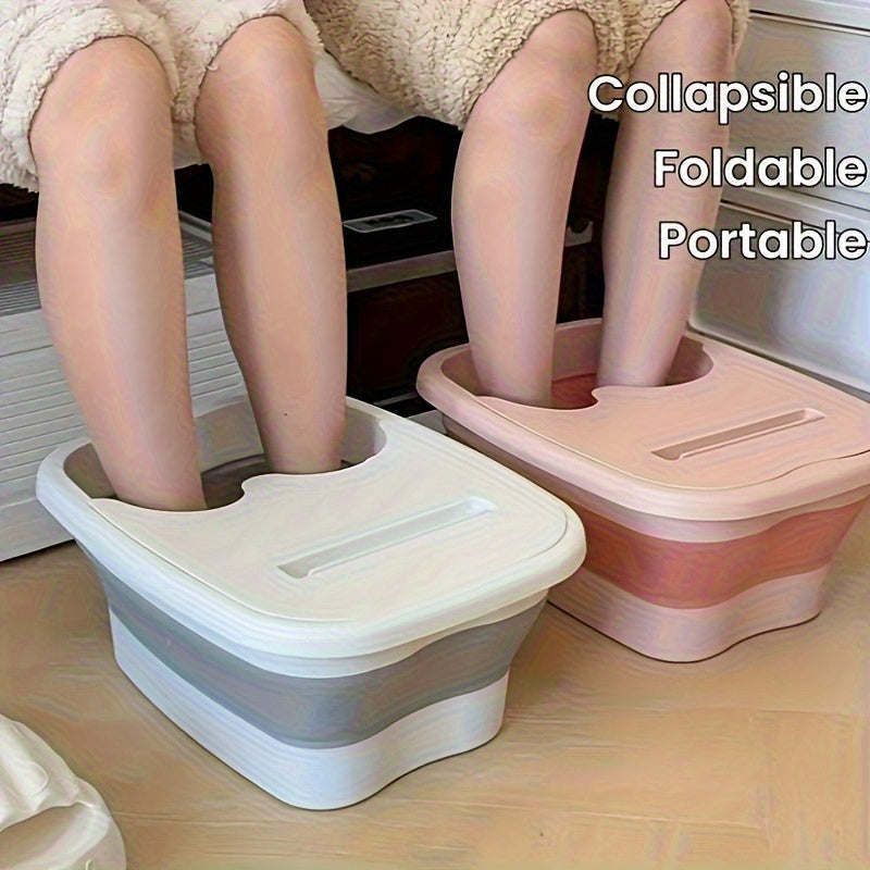 Bañera Plegable Portátil para Pies con Función de Masaje - Diseño Espacioso y Ahorrador, Colgable Sin Necesidad de Electricidad para Hogar y Dormitorio - Accesorio de Baño, Herramienta de Cuidado de Pies, Material No Tóxico, Diseño Divertido de Oso