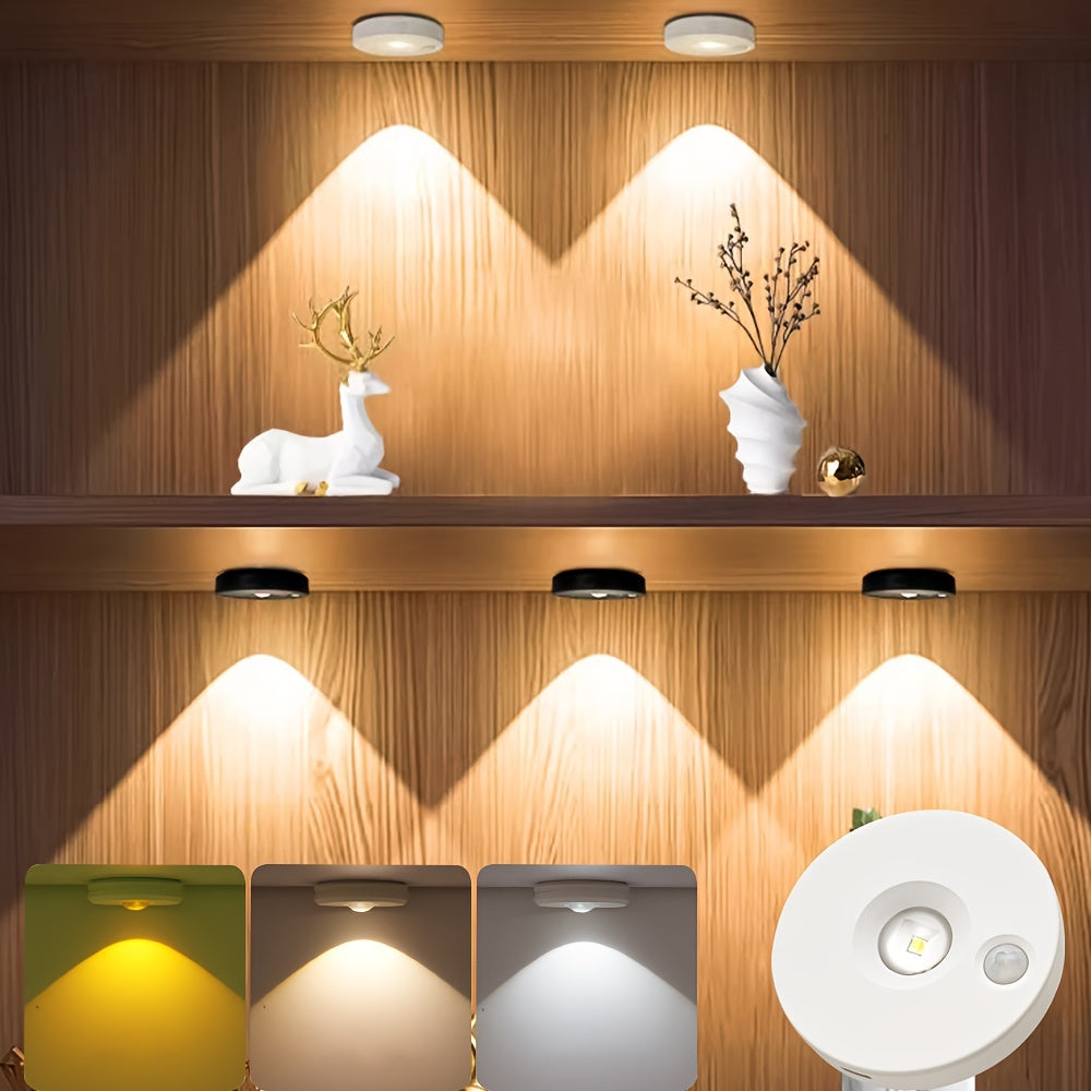 Lámpara de Ojo de Gato Recargable por USB, Luz Nocturna con Sensor de Movimiento, Lámpara de Pared Regulable de Tres Colores, Lámpara de Estudio con Batería de Gran Capacidad, Lámpara de Colina Adecuada para Dormitorio, Armario, Gabinete, Mesita de Noche