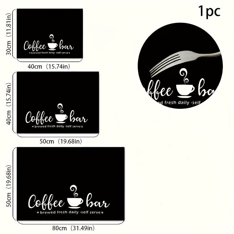1 alfombrilla para secar platos con estampado de café, decoración para mesa de comedor, ideal para cafeteras y máquinas de espresso