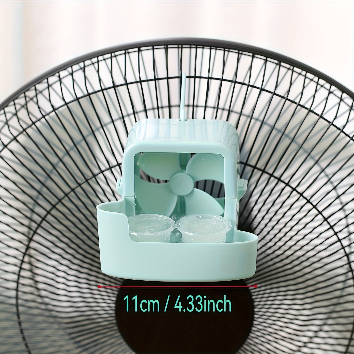 Paquete de 1 Ventilador Portátil Sin Taladro con Cubitos de Hielo - Operación Manos Libres con Clip, Diseño Duradero en Plástico para Hogar, Oficina y Uso Exterior - Enfriamiento Instantáneo sin Electricidad, Ventilador Portátil Refrescante | Alivio del