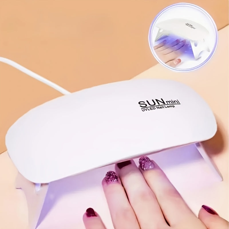 Linterna Portátil Mini para Uñas con 6 Bombillas LED - Rosa y Blanca, Alimentación USB, Diseño Plegable, Ideal para Gel y Secado - Regalo Perfecto para el Día del Padre, Día de la Madre, Halloween, Navidad