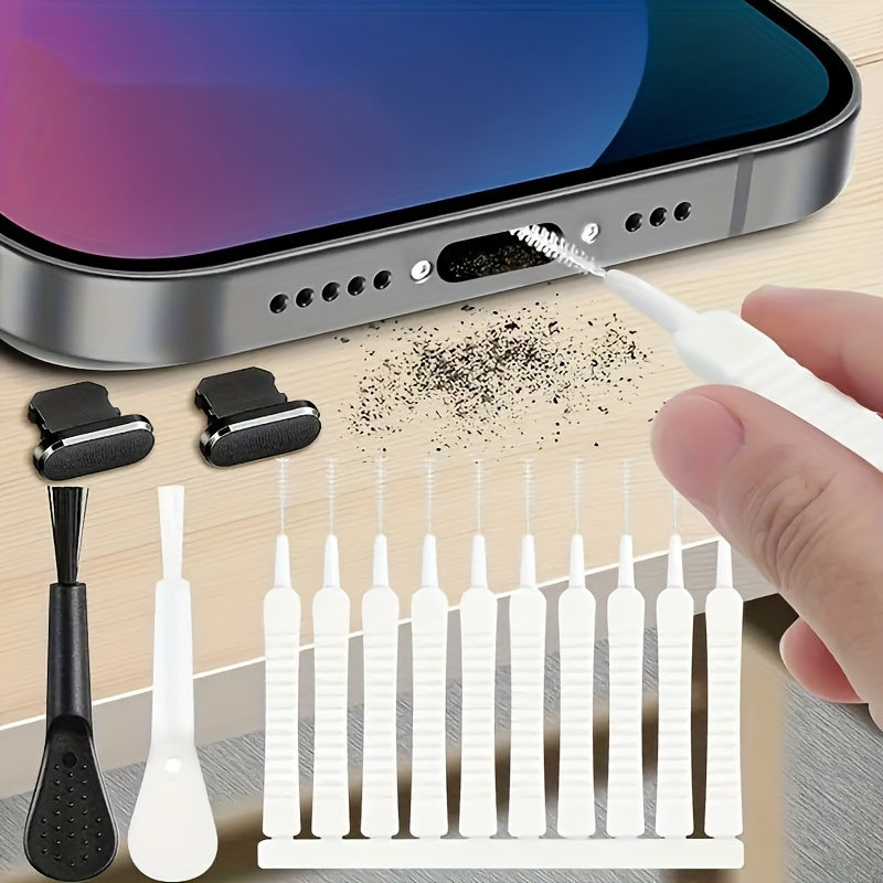 Kit definitivo de 10 piezas de tapones antipolvo y cepillo de limpieza mejorado para computadoras, laptops, teclados - Protección avanzada contra polvo y residuos