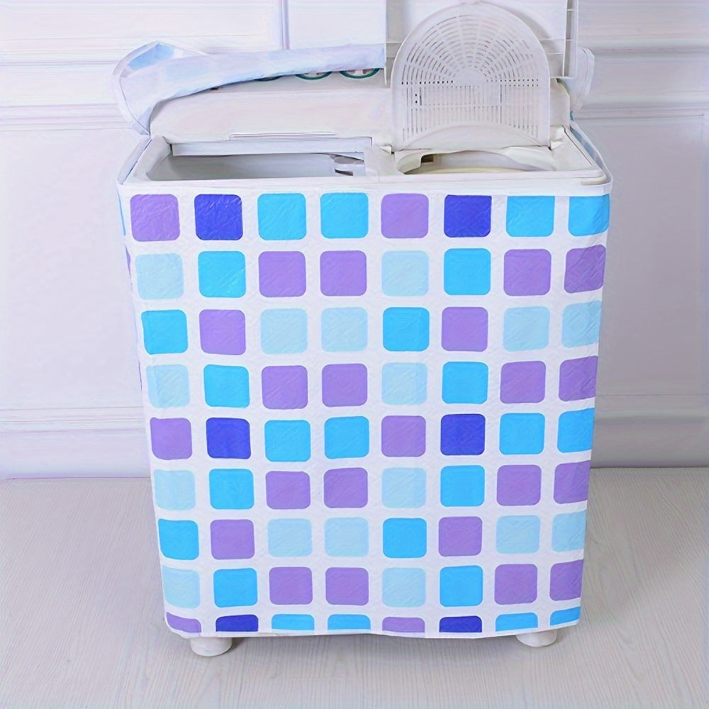 Reemplazo de Tapa Moderna para Lavadora con Estampado Floral - Blanco/Amarillo/Verde Azulado, Compatible con Lavadoras Frontales y Monobloque, Cubierta Duradera en PE - Antidesvanecimiento, Anti-polvo, Fácil Limpieza, Diseño Seguro para Lavadoras, Acceso