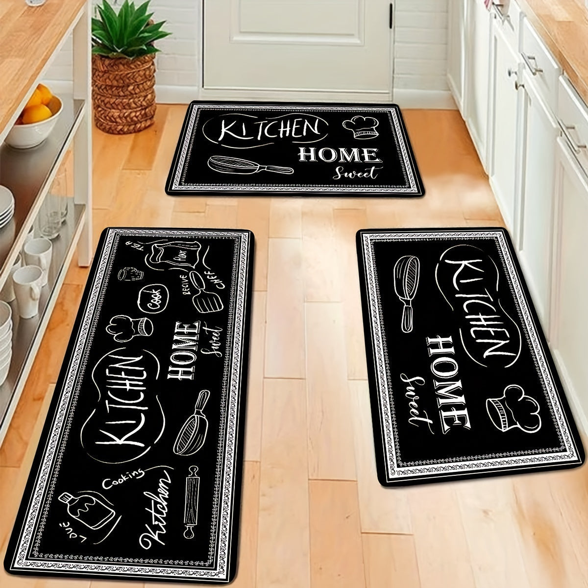 1pc, Alfombra de Cocina Super Absorbente Antideslizante, Pasillo, Lavadero, Estilo Rústico - Tapete Lavable para Hogar y Oficina, Cómodo y Elegante