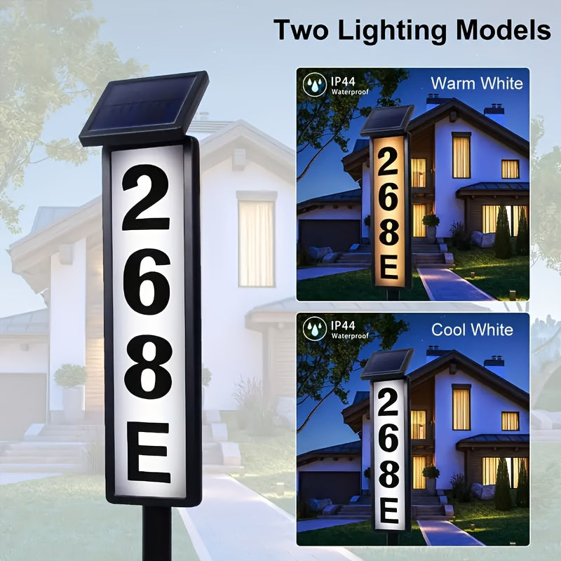 1pc Luz de Dirección Solar con Estaca de Madera para Exteriores, Letrero LED Solar para Números de Casa y Residencias