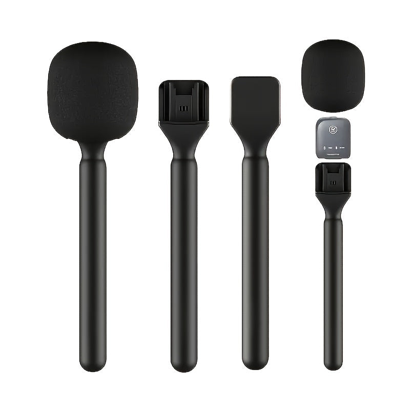 Micrófono premium con cubierta de espuma antipop, micrófono inalámbrico portátil resistente, adaptador inalámbrico para entrevistas, diseño ergonómico para el trabajo, incluye gorra para grabación fácil y producción de contenido, ideal para vlogs, entrev
