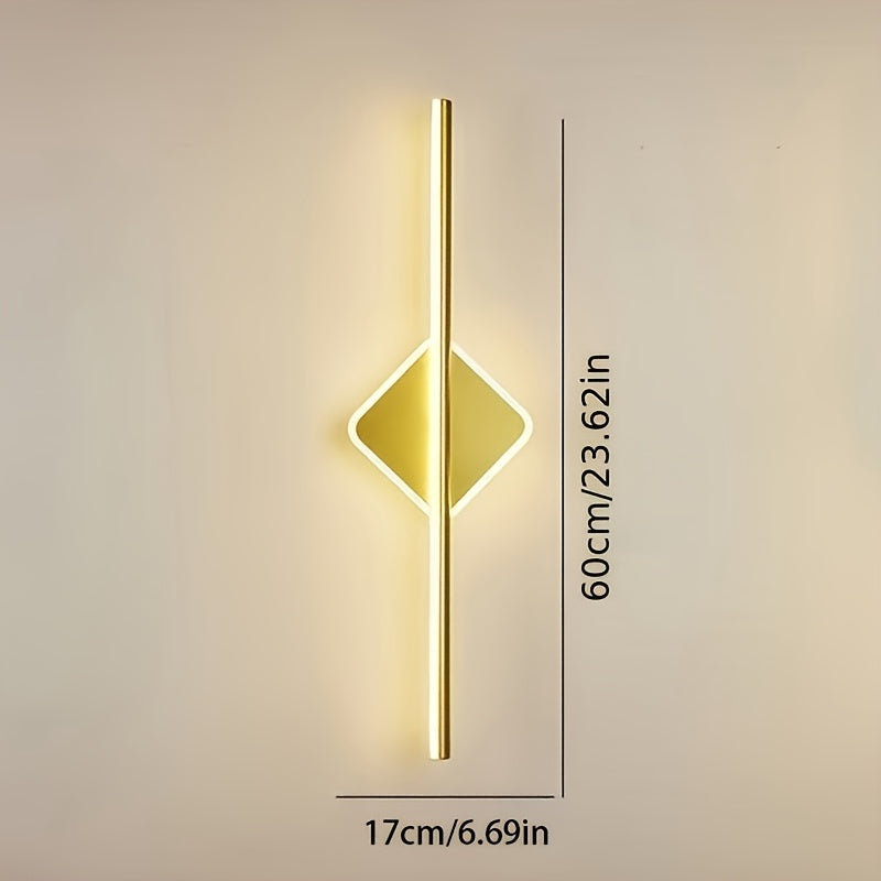 Luminaria de pared LED moderna - Temperatura de color ajustable, 3 niveles de iluminación ajustable para sala de estar, comedor, tocador, acabado de metal pulido, instalación enchufada, no requiere batería, iluminación para sala de estar | Luminaria de p