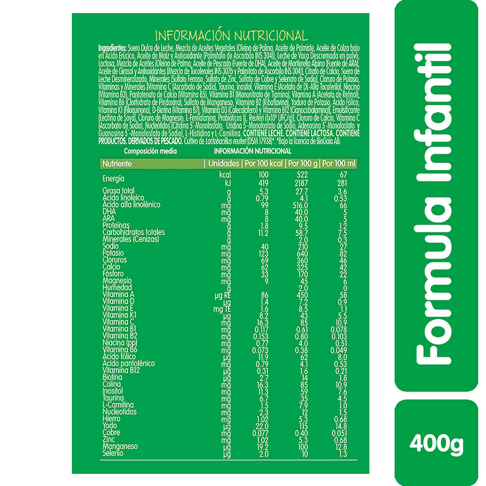 NESTOGENO COMFORT FÓRMULA INFANTIL ETAPA 1 x400 GR NESTLE