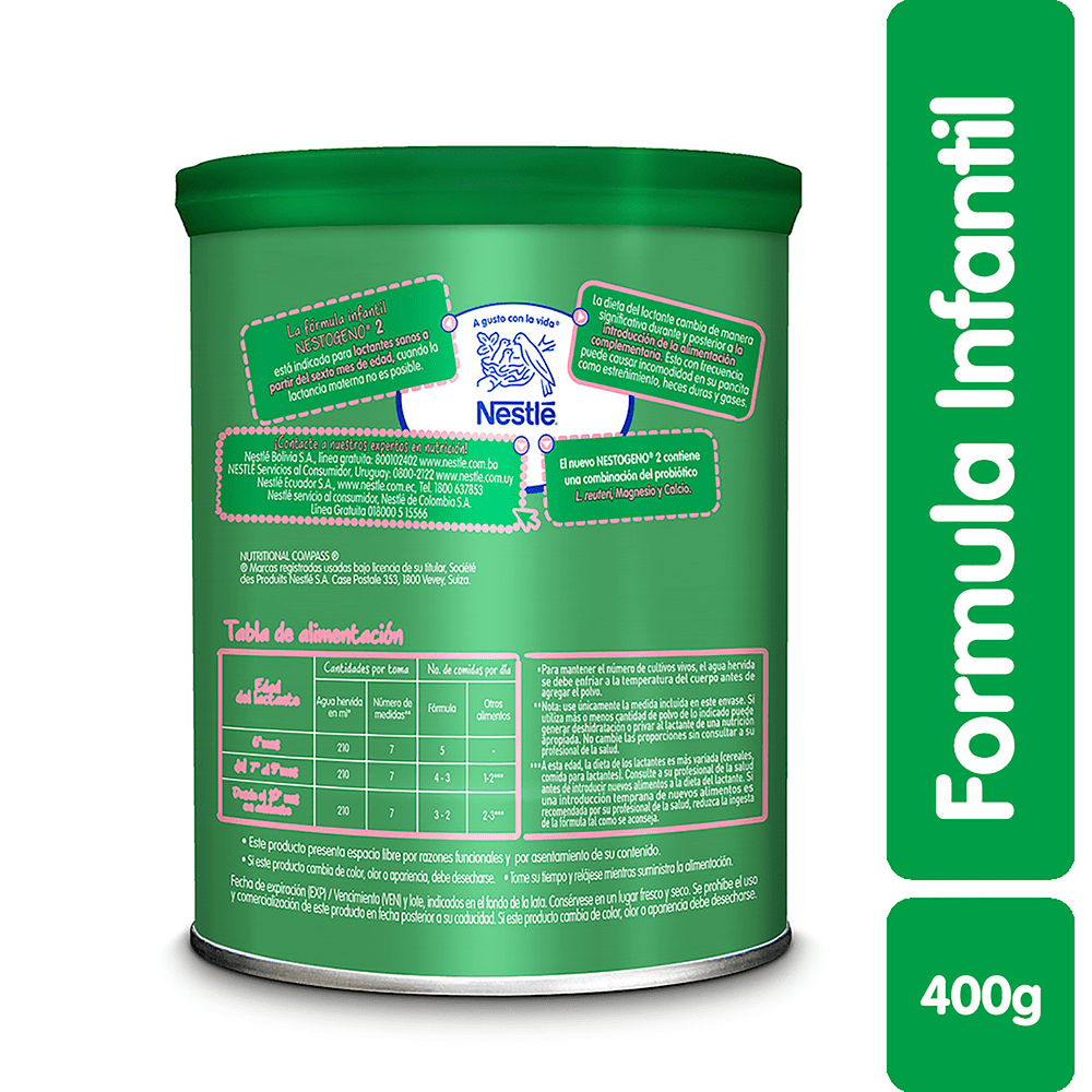 NESTOGENO COMFORT FÓRMULA INFANTIL ETAPA 2 x400 GR NESTLE