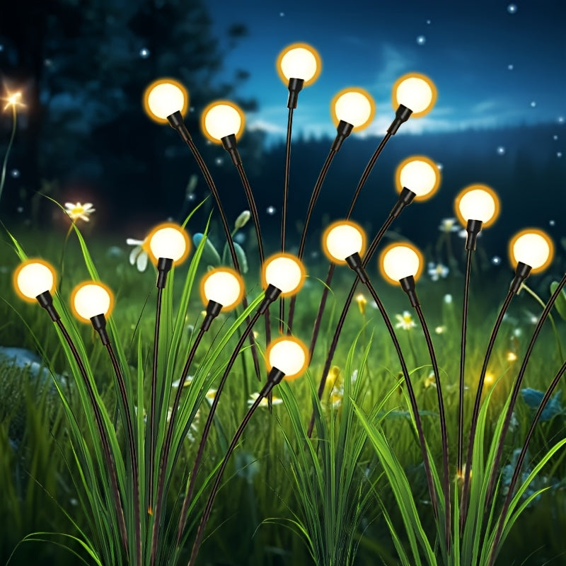 6 luces solares para jardín tipo luciérnaga, color blanco cálido, ideales para regalos de Navidad, Pascua y Halloween
