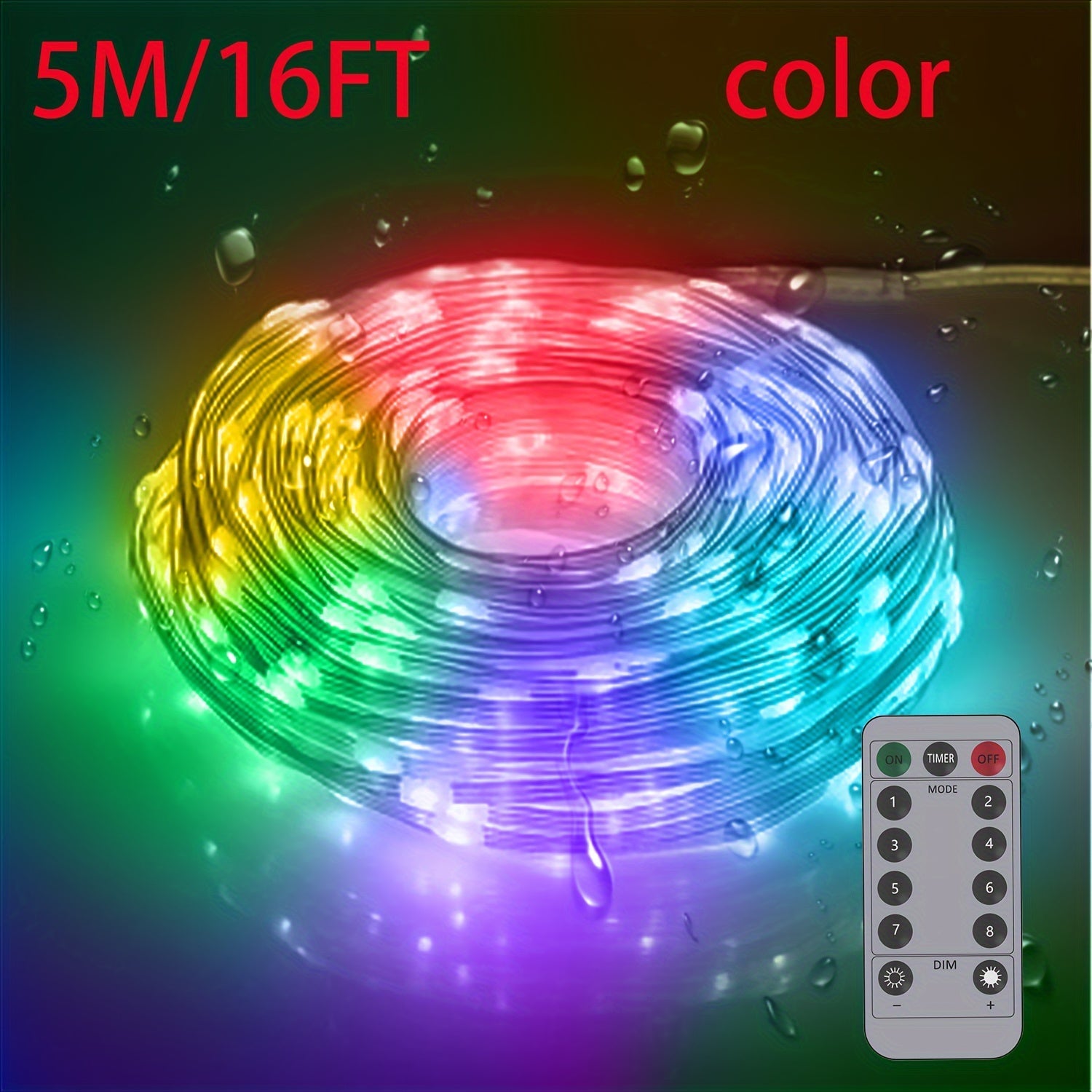 Luces Navideñas Impermeables - 4.88/15.24/30.48/49.99 metros, Certificación con Control Remoto, Brillo Ajustable y Velocidad de Parpadeo para Dormitorio, Patio, Decoración de Césped y Ambiente Festivo, Luces de Cadena para Dormitorio