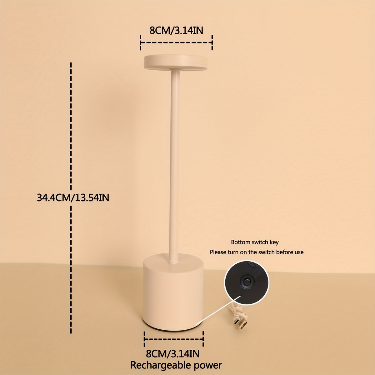 1 lámpara de escritorio LED moderna con control táctil - Batería de litio recargable, carga USB, brillo ajustable, iluminación de arriba para el hogar, oficina, bar y decoración de dormitorio, luz de bar | Lámpara de escritorio moderna | Lámpara con cont