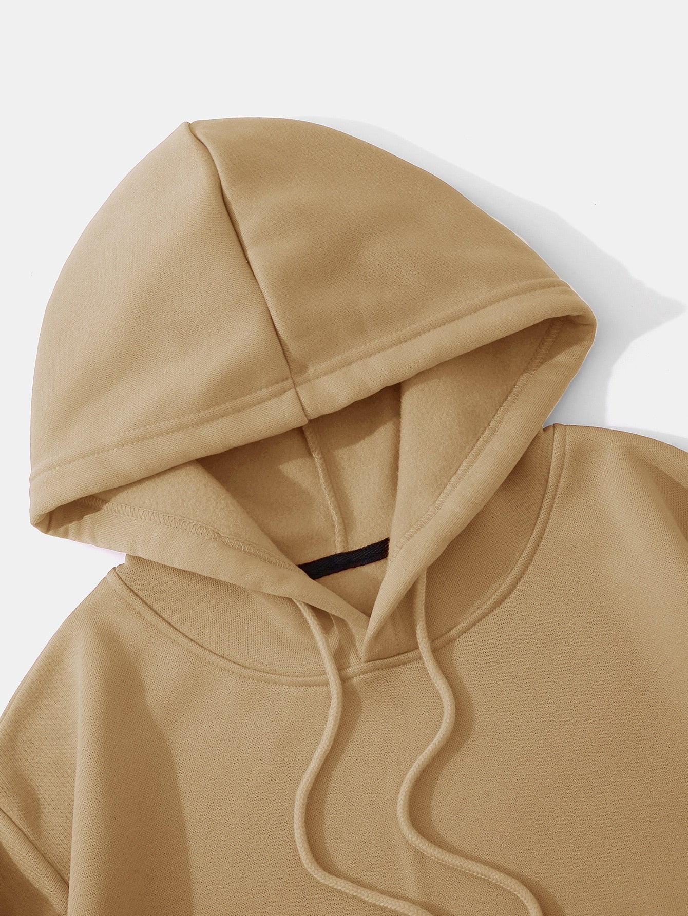 Ezwear capucha unicolor con cordon crop con forro termico