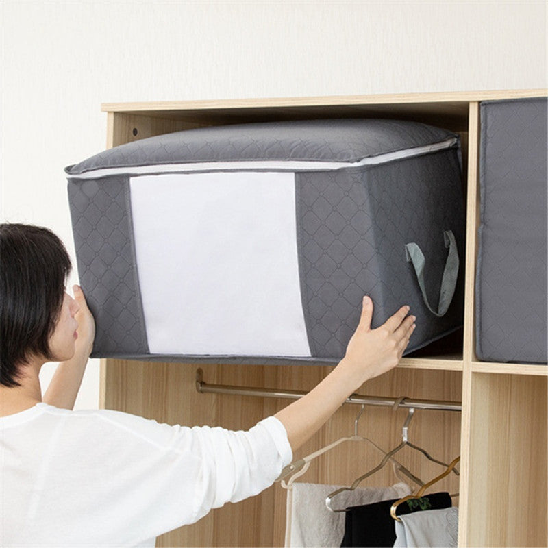 Organiza tu hogar con esta bolsa de almacenamiento de ropa de gran capacidad - ¡Asa reforzada, tela gruesa y cremallera resistente! Accesorios de dormitorio Almacenamiento debajo de la cama