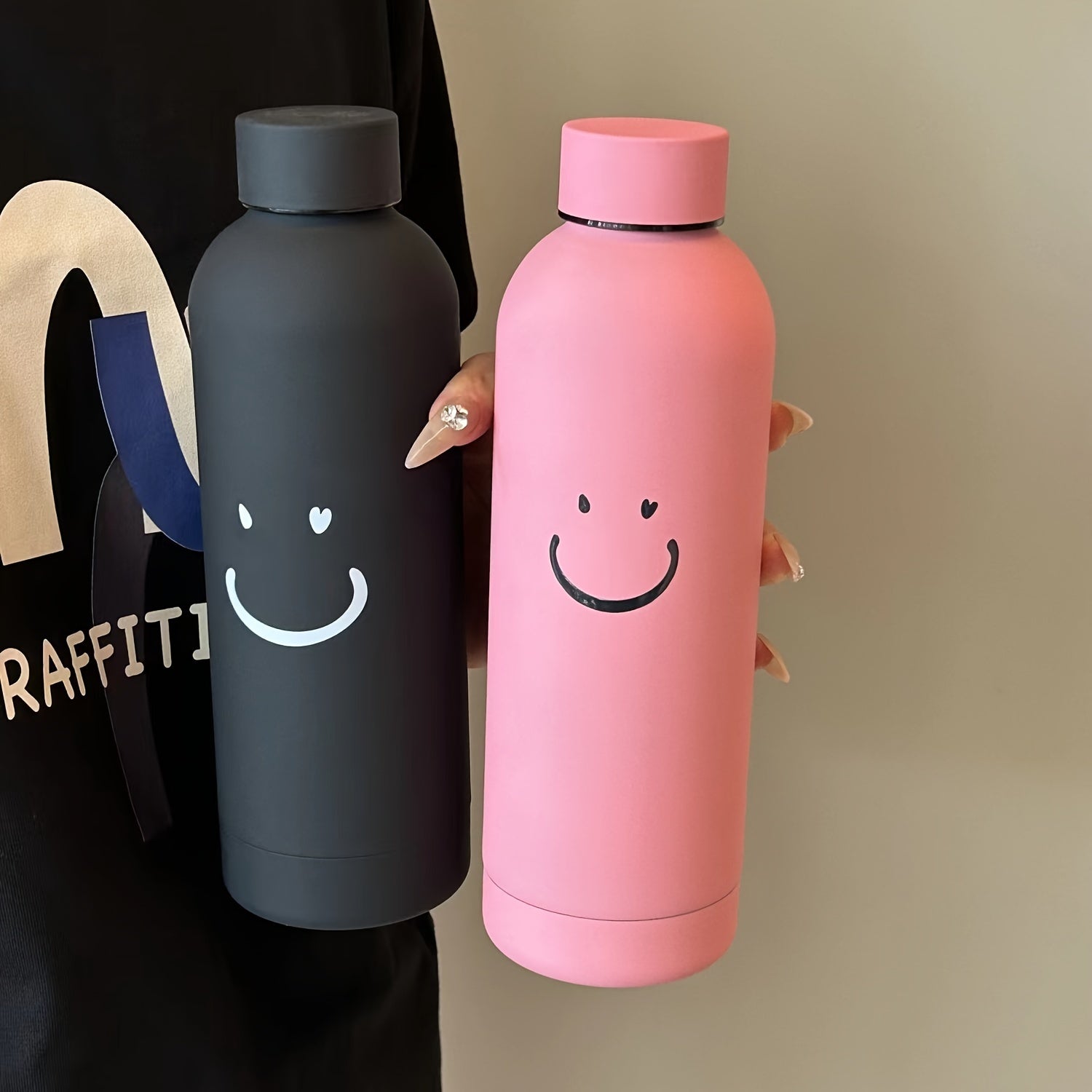 Botella de agua de acero inoxidable con tapa segura, 1 unidad, lavado a mano, reutilizable y multifuncional para hombres, mujeres, estudiantes y oficina, portátil para viajes y uso en vehículos, termo aislante no eléctrico