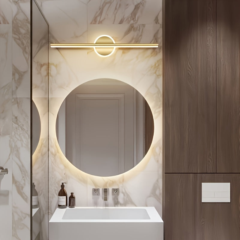 Luminaria de pared LED moderna - Temperatura de color ajustable, 3 niveles de iluminación ajustable para sala de estar, comedor, tocador, acabado de metal pulido, instalación enchufada, no requiere batería, iluminación para sala de estar | Luminaria de p