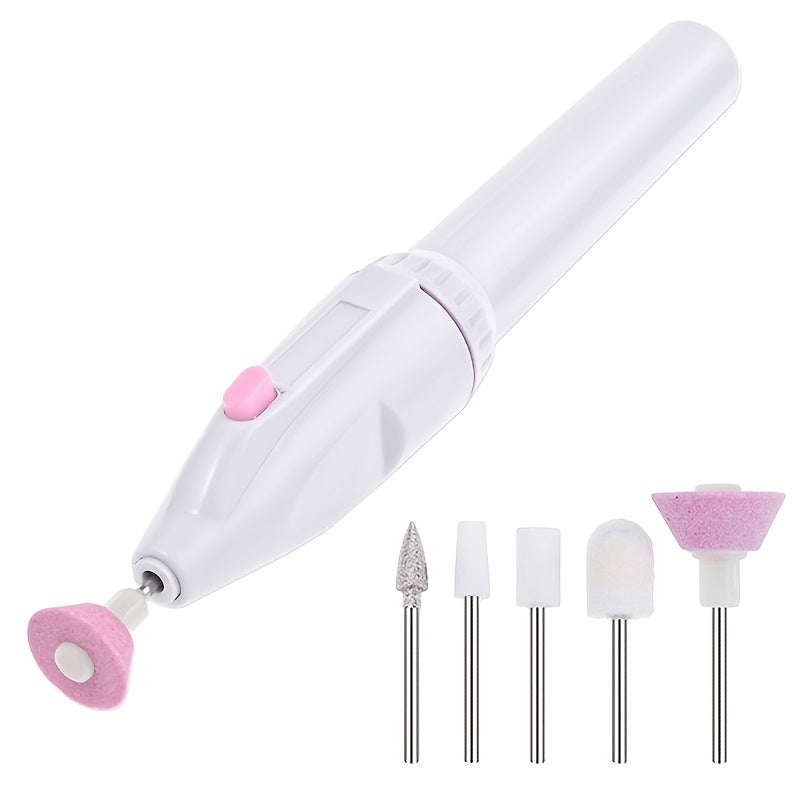 5 en 1 Kit de lima de uñas eléctricas y perforadora profesional para pies - 20000 RPM, motor sin cepillo, plástico hipoalergénico, alimentado por batería para manicuras y pedicuras, esenciales para manicuras, kit de herramientas, diseño compacto, perfora