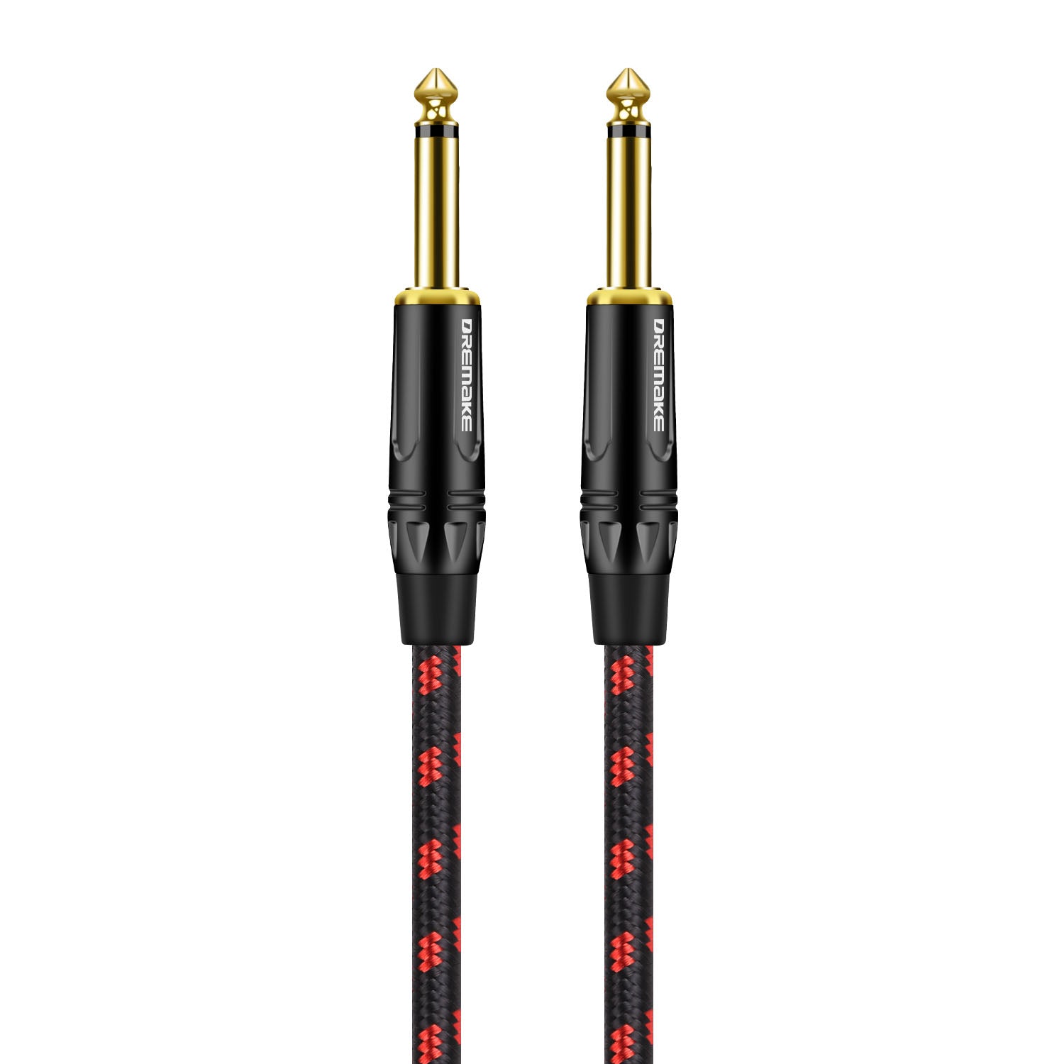 Cable Mono Dorado Jack De 6.35 MmTS 1/4'' A TS 1/4'' Macho A Macho Para Instrumentos De Guitarra Bajo Teclado Altavoz