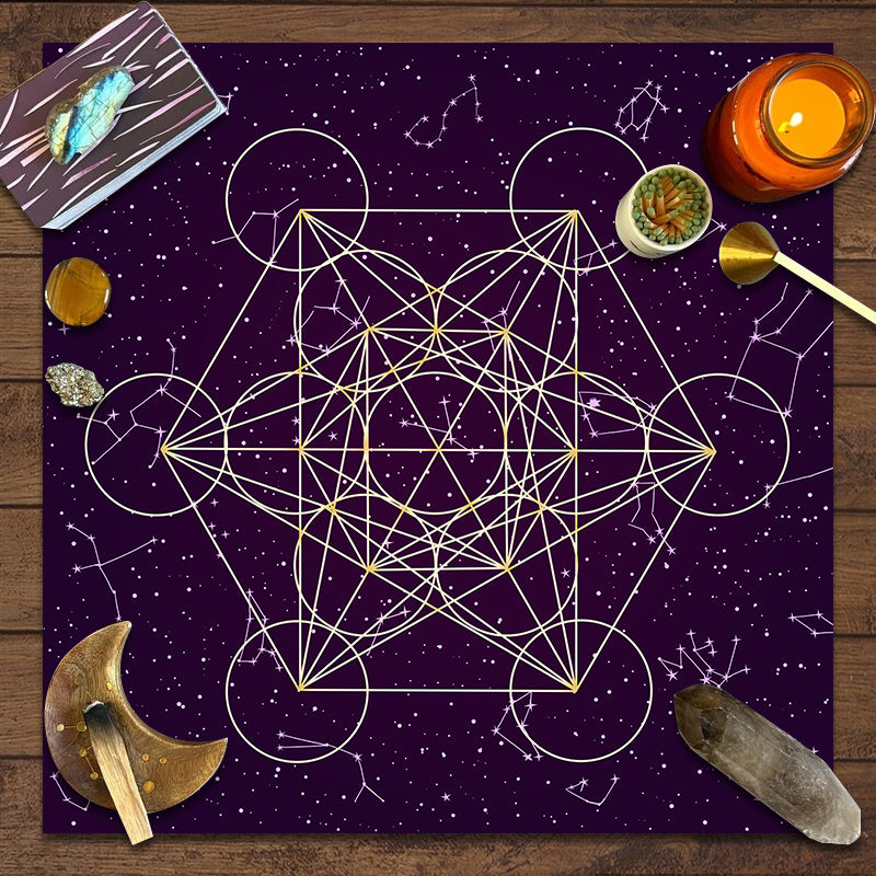 1 Pieza, Tapiz De Tarot, Mantel De Tarot Del Zodiaco, Paño De Altar De Bufanda Negra, Paño De Tarot, Baraja De Tarot, Póster De Arte De Decoración De Dormitorio De Brujería Bohemia, Suministros Para Fiestas, Decoración De Fiestas, Decoración Del Hogar, D
