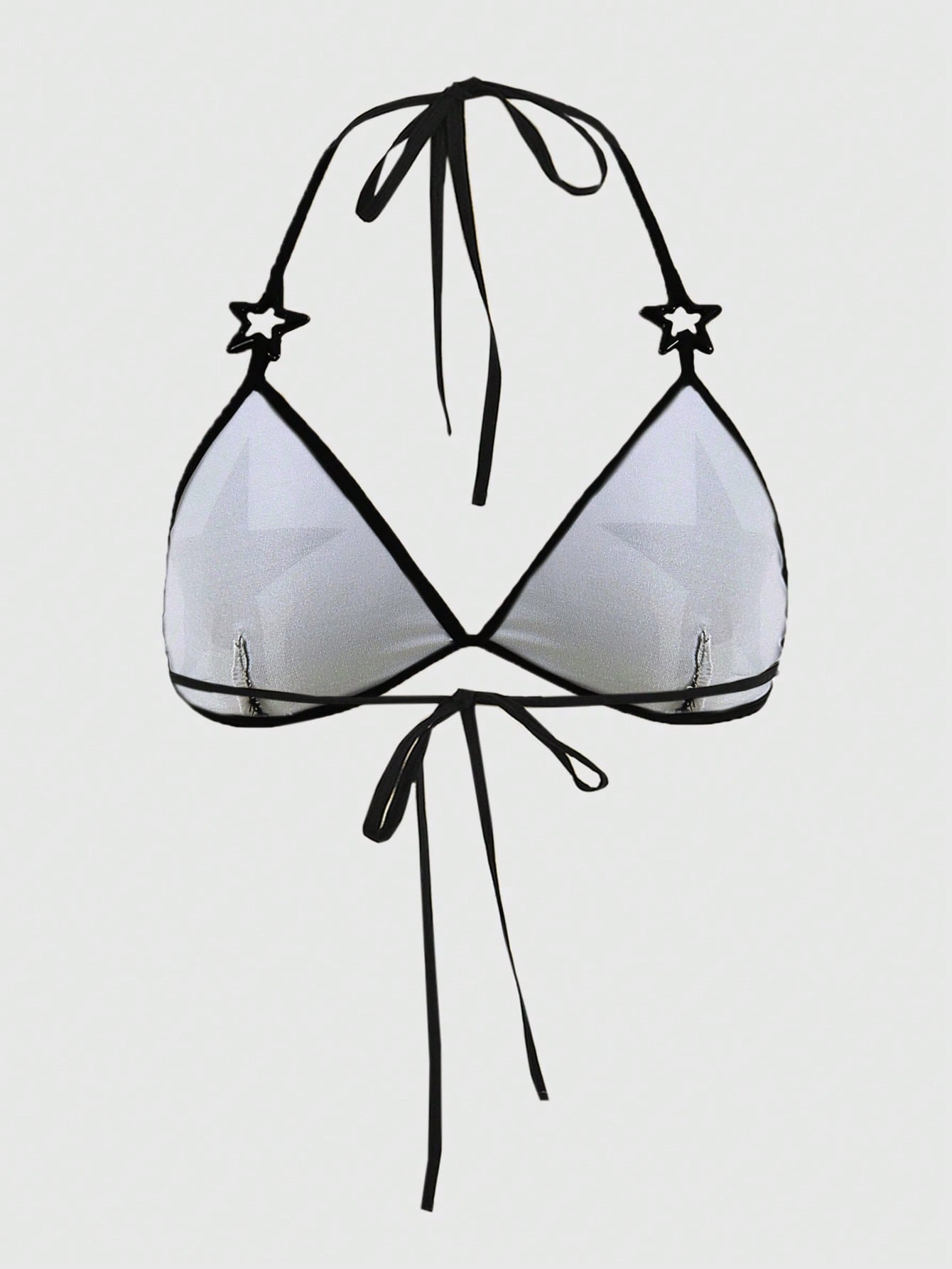 Be Kind and Love Yourself Sujetador con estampado de estrella unido en contraste halter