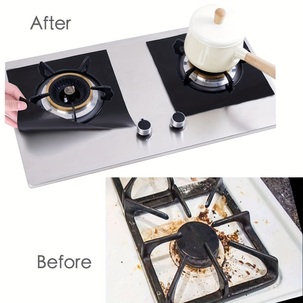 4pcs Protectores de Estufa de Gas Reutilizables y Antiadherentes - Limpieza Rápida, Cubiertas de Cocina Libres de BPA para Cocinar y Limpiar Fácilmente, Protector de la Parte Superior de la Estufa