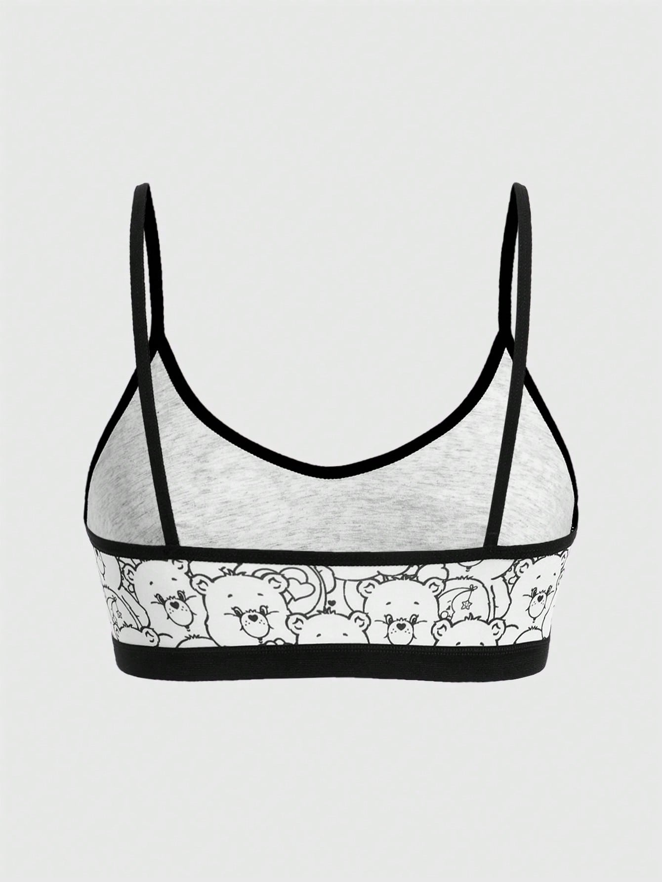 ROMWE X Care Bears Juego De Ropa Interior Blanca Con Estampado De Oso De Dibujos Animados Y Correas Finas