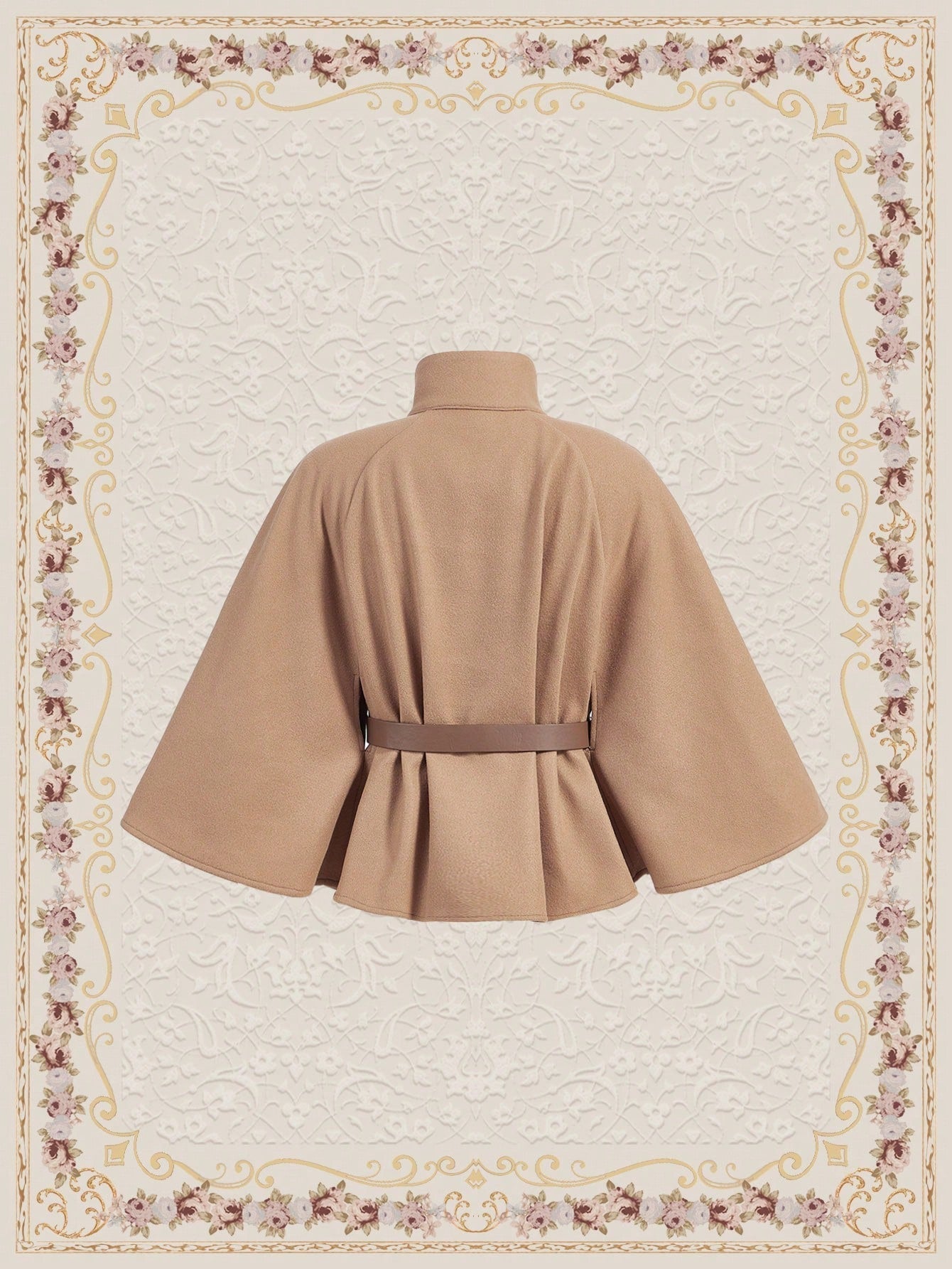 Vintamour abrigo capa elegante con cuello de pie de unicolor para mujer, para otono/invierno