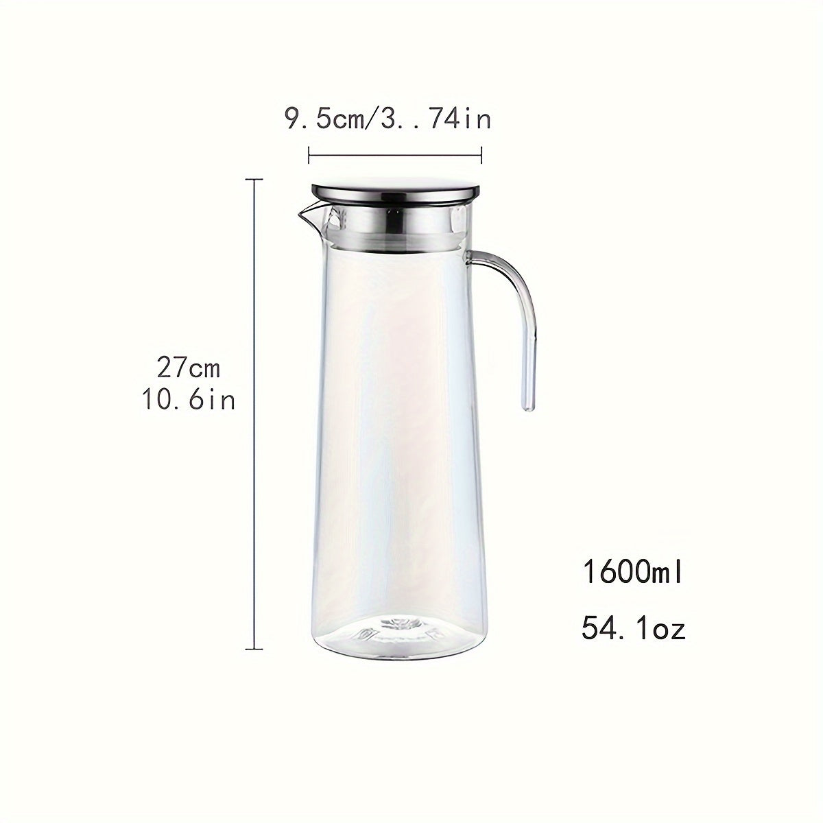 1pc Cubo de hielo de gran capacidad Jarra de bebidas, Jarra de agua de policarbonato para bebidas frías, cerveza, con tapa de filtro y pico de vertido fácil, duradero y transparente