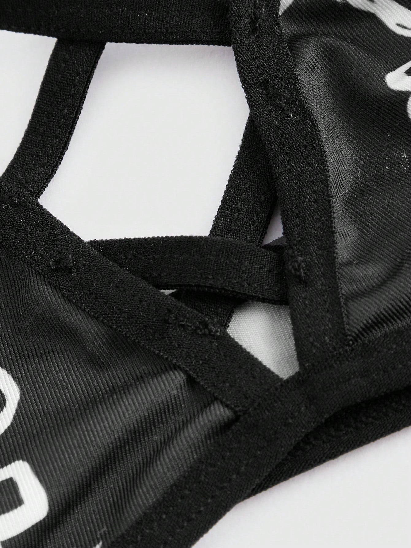 ROMWE Goth Sujetador Impreso Con Calaveras Y Estrellas